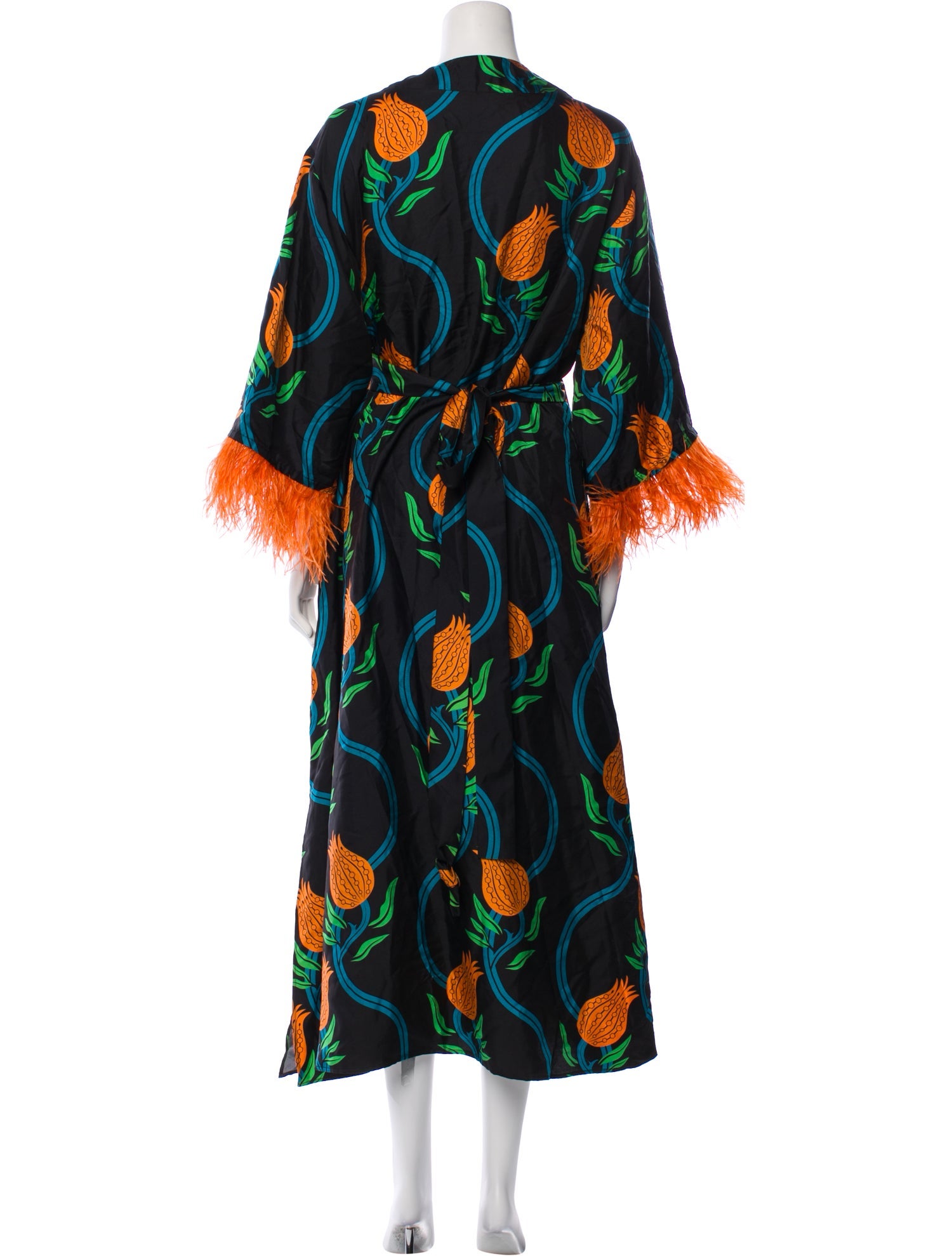 La DoubleJ Silk Floral Print Robe