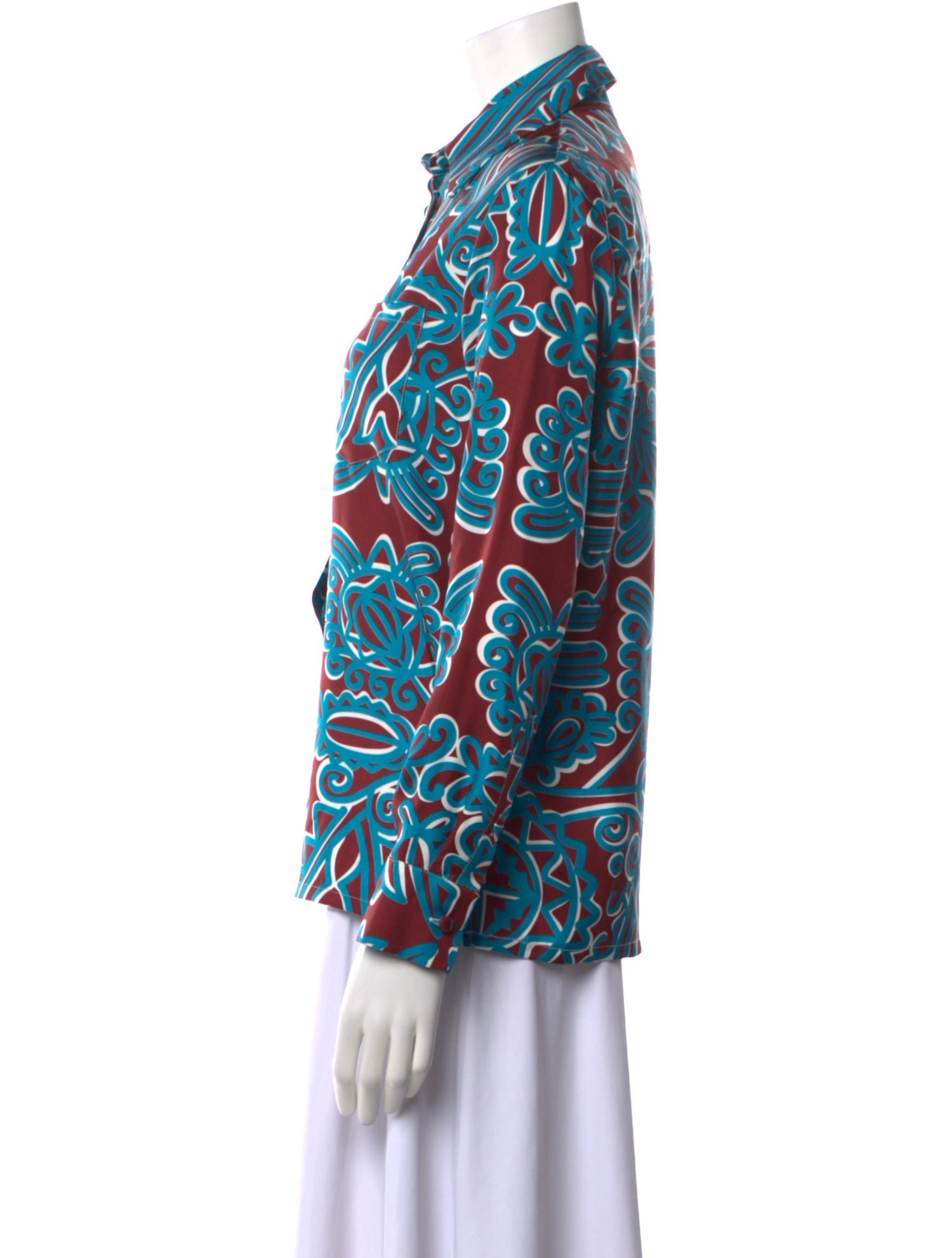 La DoubleJ Silk Printed Button-Up Top