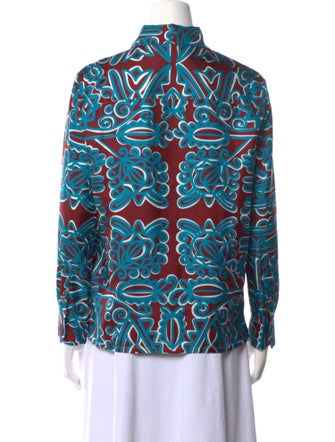 La DoubleJ Silk Printed Button-Up Top