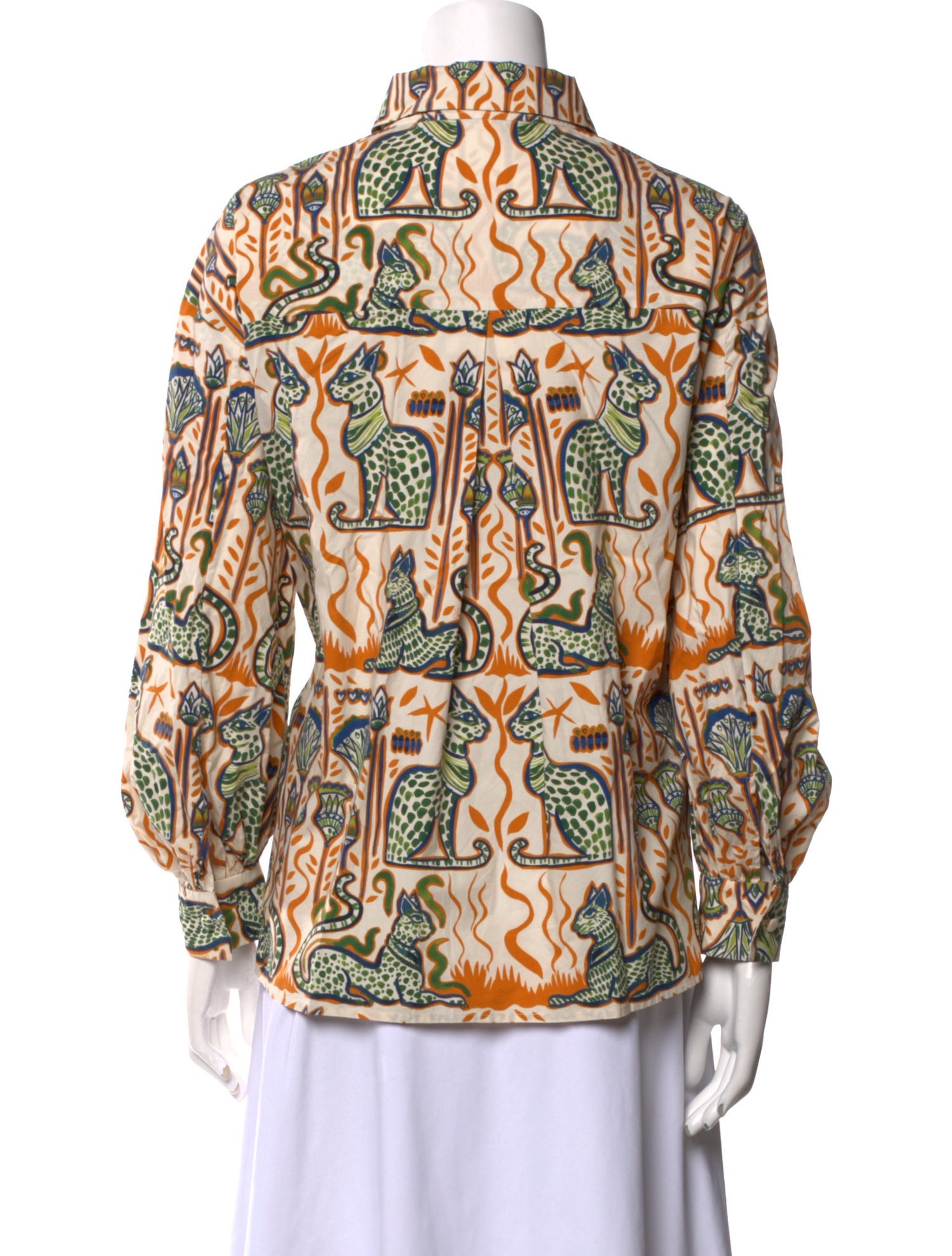 La DoubleJ Printed Mock Neck Blouse