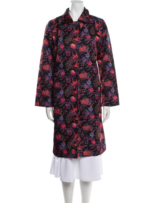 La DoubleJ Nylon Floral Print Trench Coat