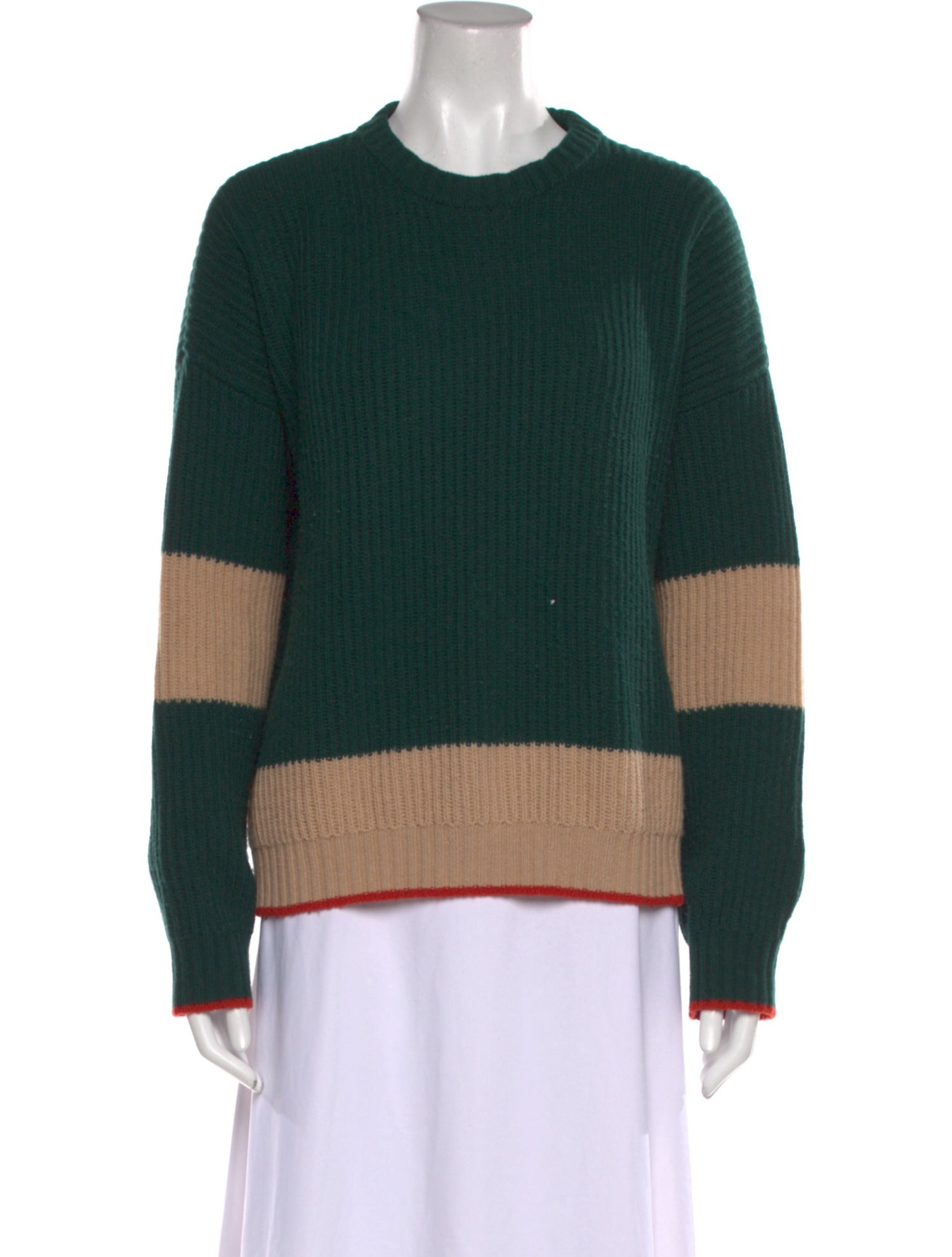 La DoubleJ Merino Wool Colorblock Pattern Sweater