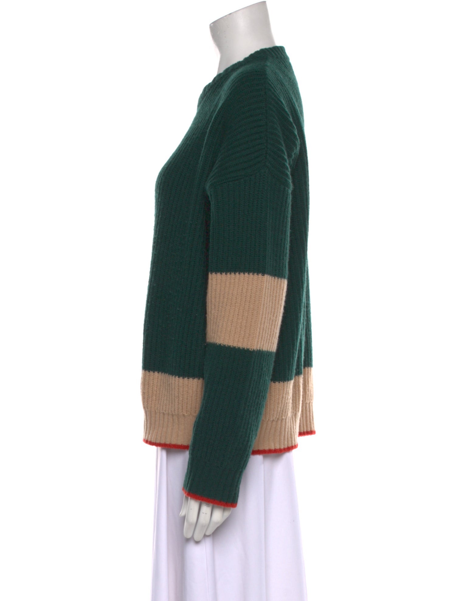 La DoubleJ Merino Wool Colorblock Pattern Sweater