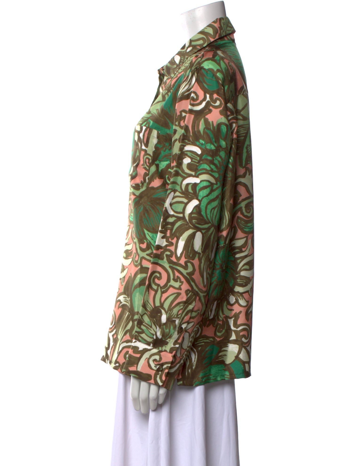 La DoubleJ Silk Printed Button-Up Top