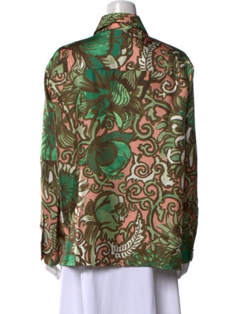 La DoubleJ Silk Printed Button-Up Top