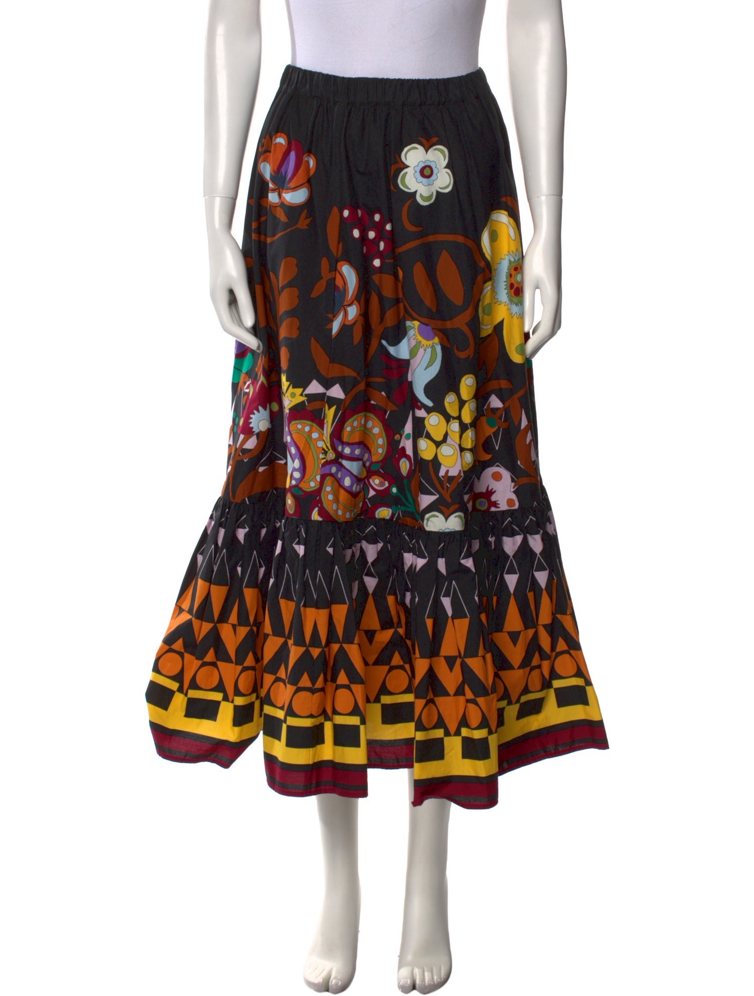 La DoubleJ Printed Midi Length Skirt
