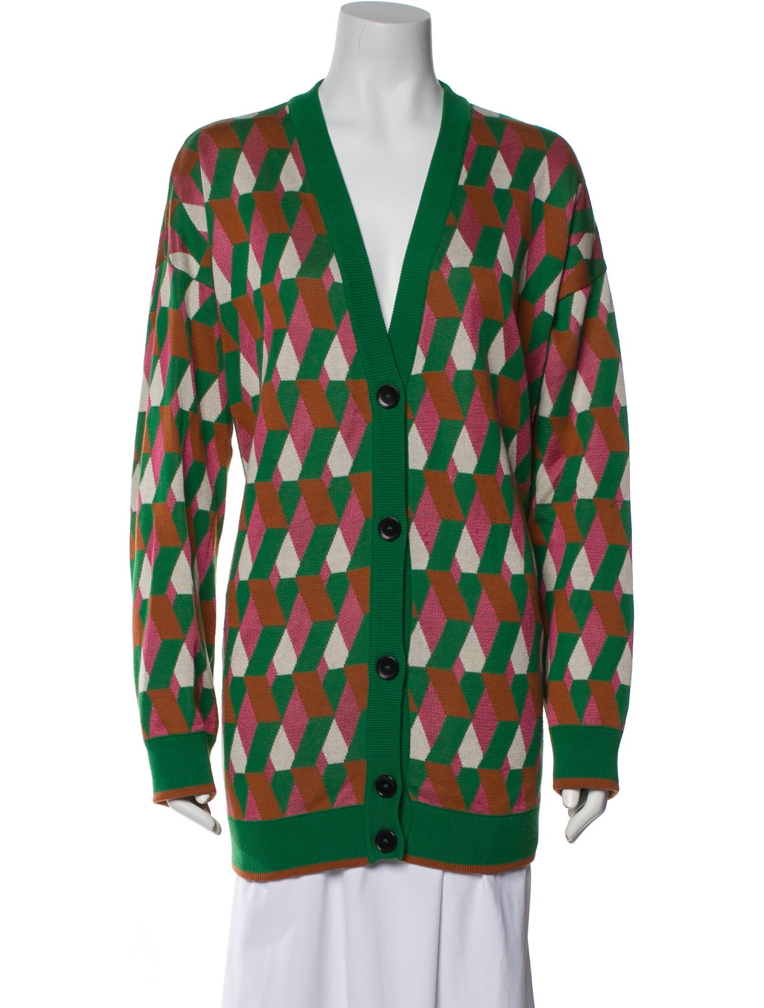 La DoubleJ Printed V-Neck Sweater