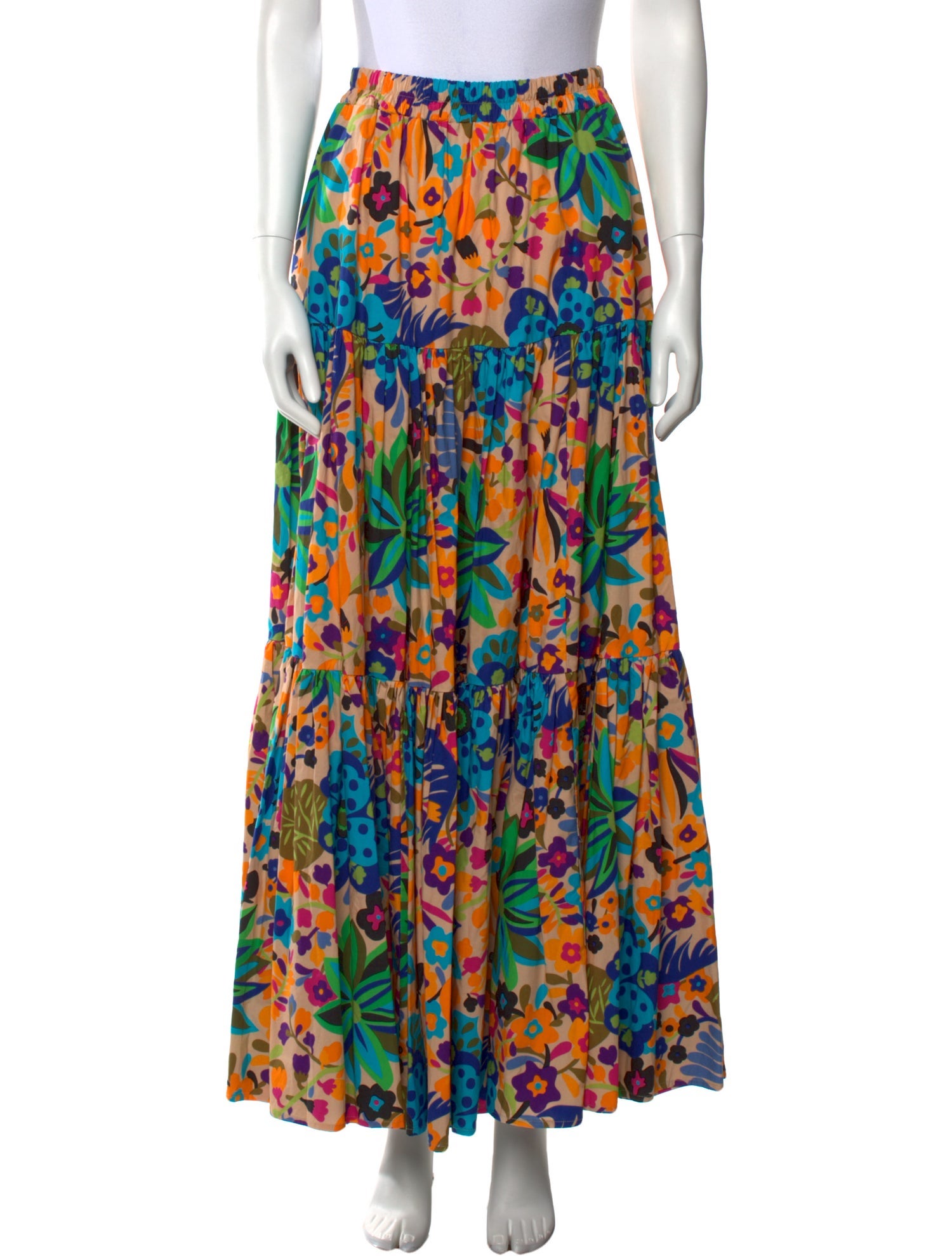 La DoubleJ Floral Print Midi Length Skirt