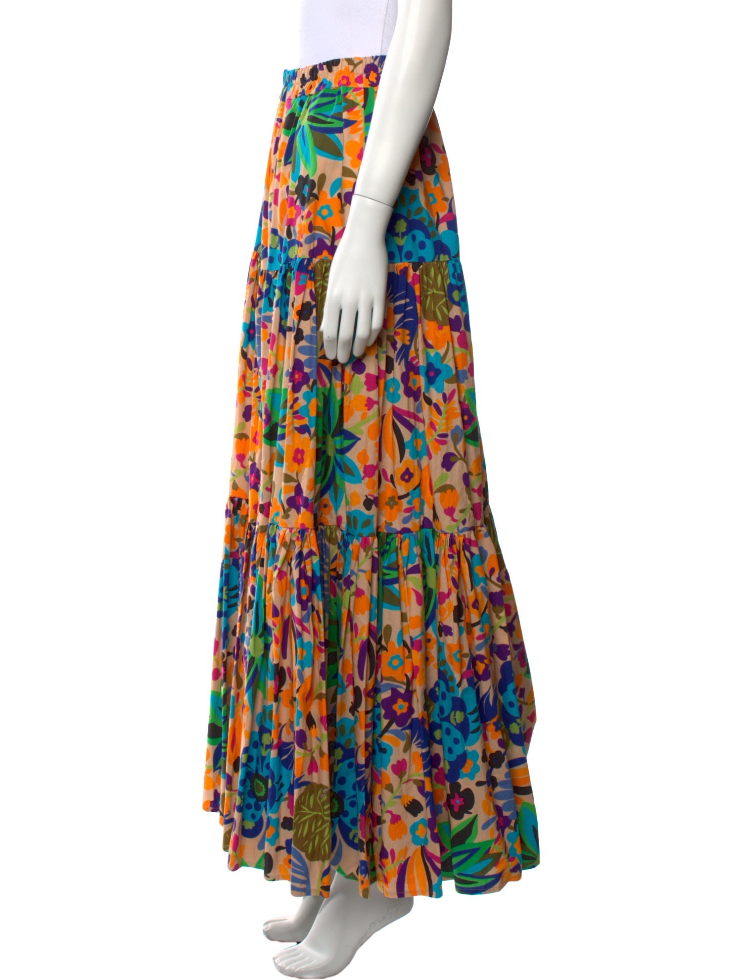 La DoubleJ Floral Print Midi Length Skirt