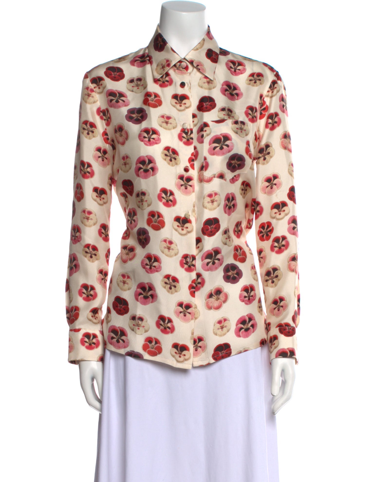 La DoubleJ Silk Printed Button-Up Top