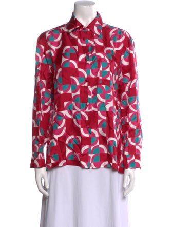 La DoubleJ Silk Printed Button-Up Top