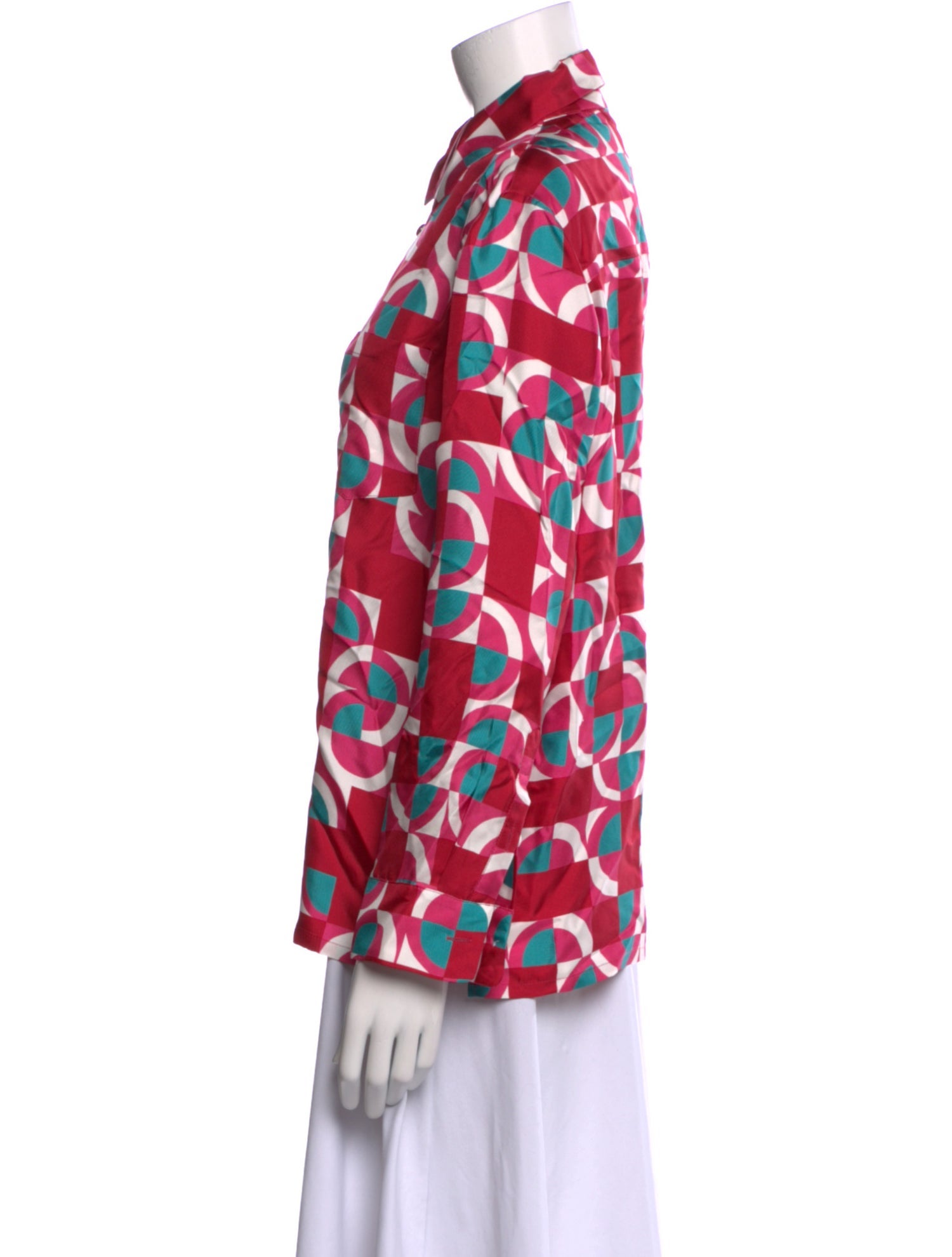 La DoubleJ Silk Printed Button-Up Top