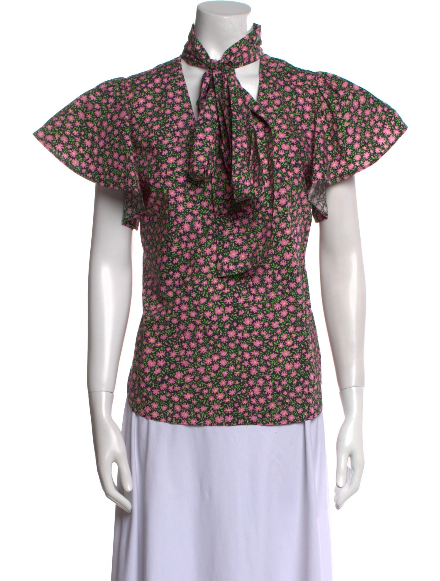 La DoubleJ Floral Print Short Sleeve Blouse