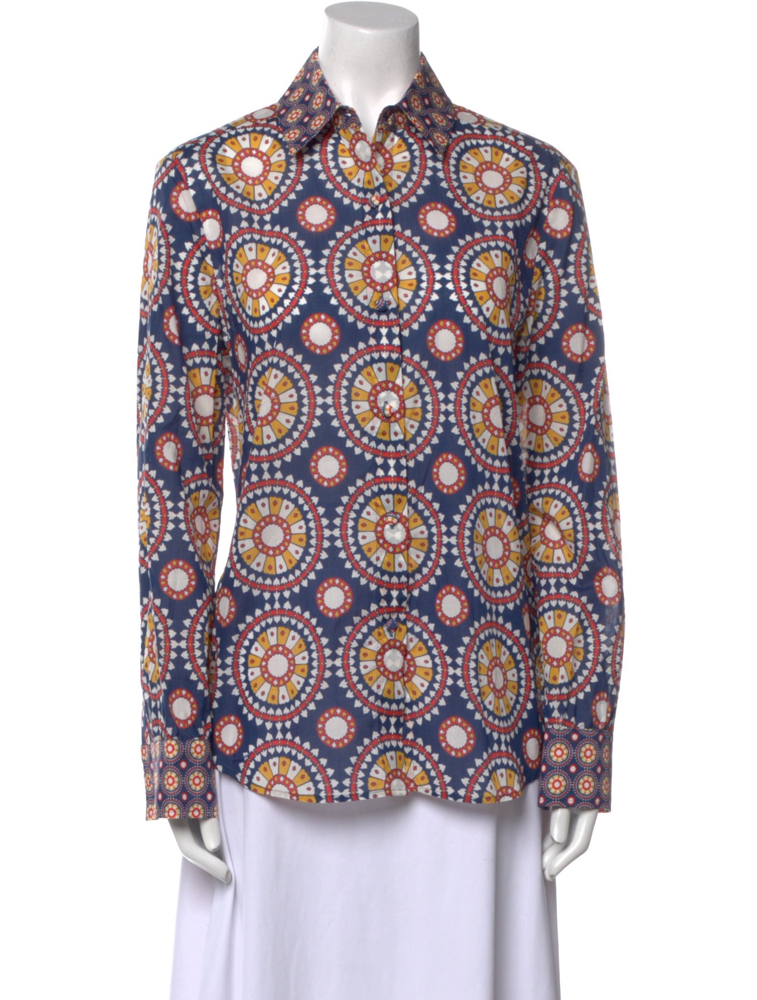 La DoubleJ Printed Long Sleeve Button-Up Top