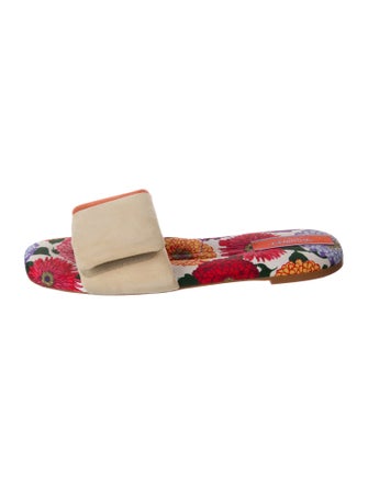 La DoubleJ Suede Printed Slides