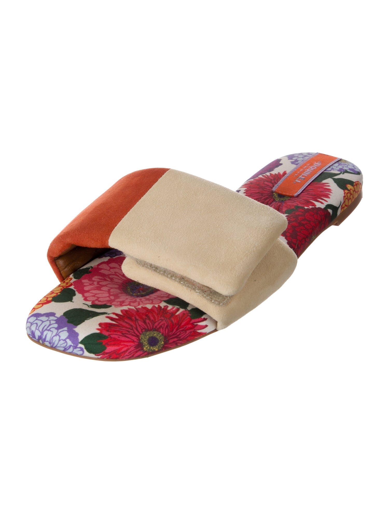 La DoubleJ Suede Printed Slides