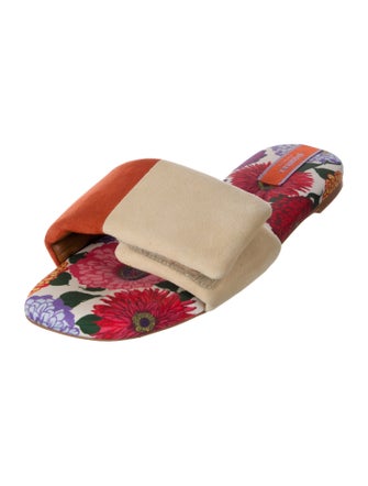 La DoubleJ Suede Printed Slides
