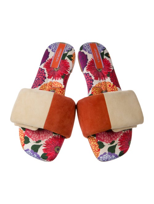 La DoubleJ Suede Printed Slides