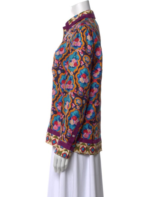 La DoubleJ Silk Printed Button-Up Top