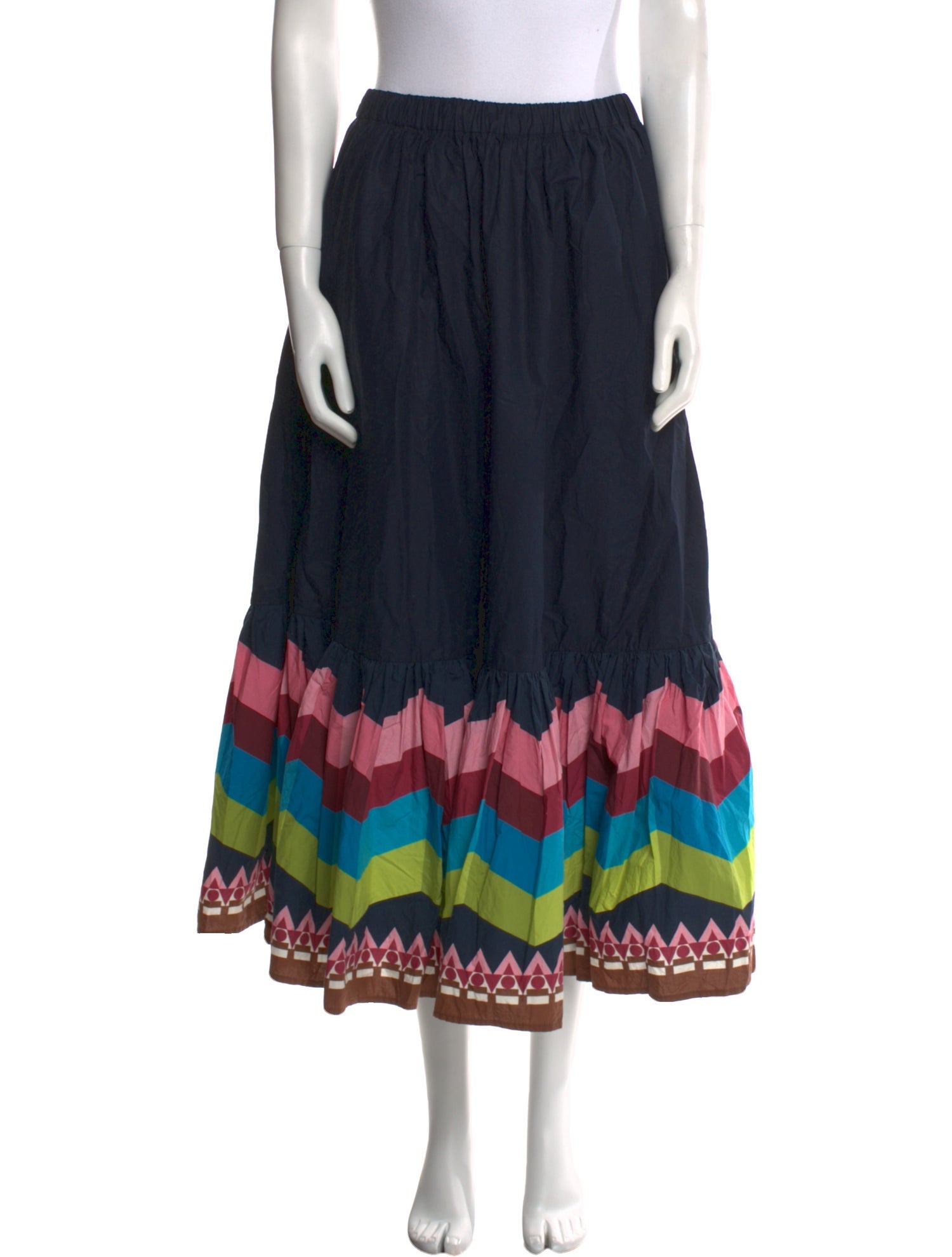 La DoubleJ Striped Midi Length Skirt