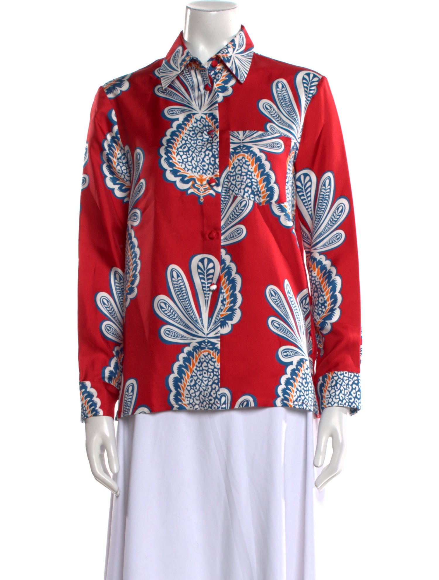 La DoubleJ Silk Printed Button-Up Top w/ Tags