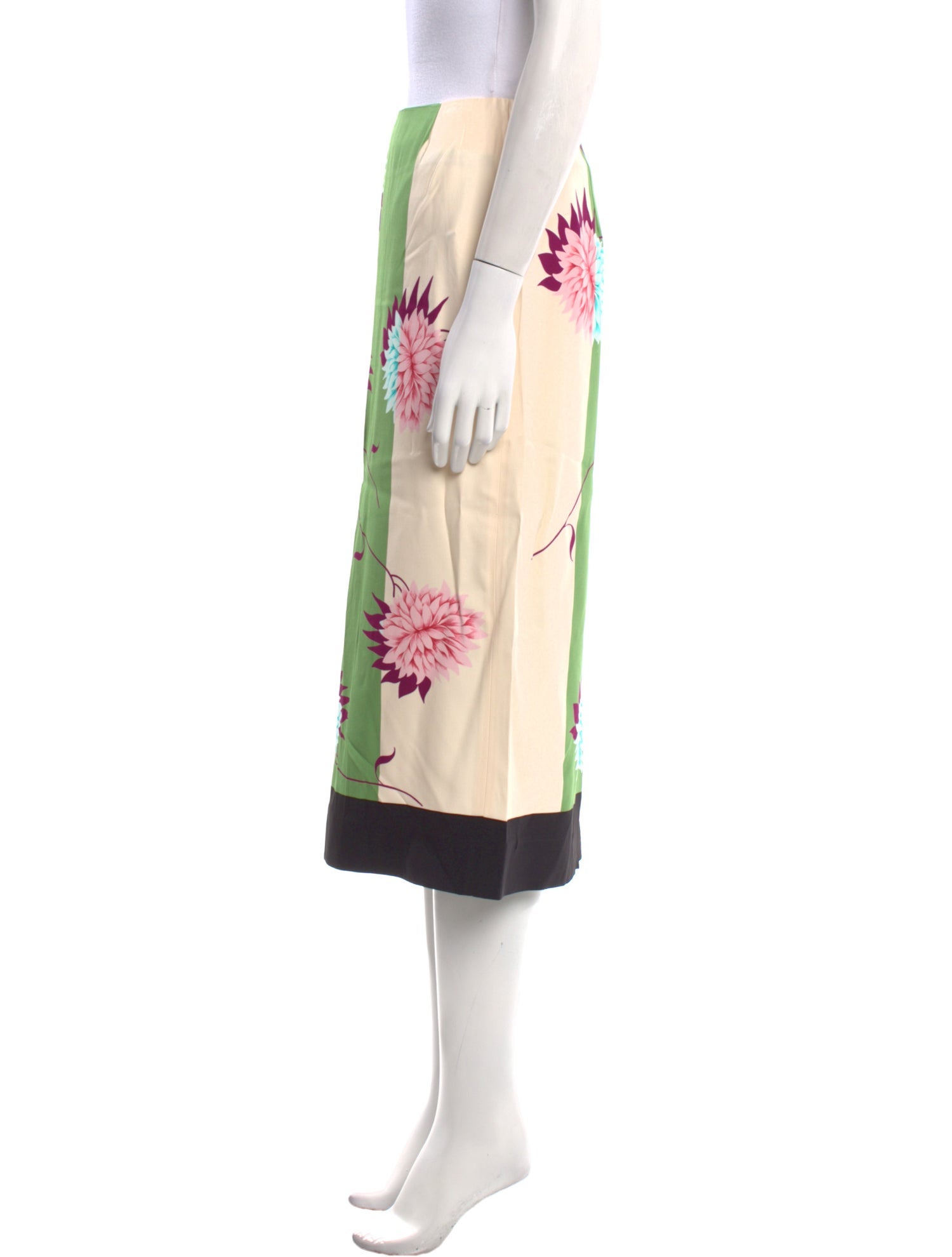 La DoubleJ Floral Print Midi Length Skirt