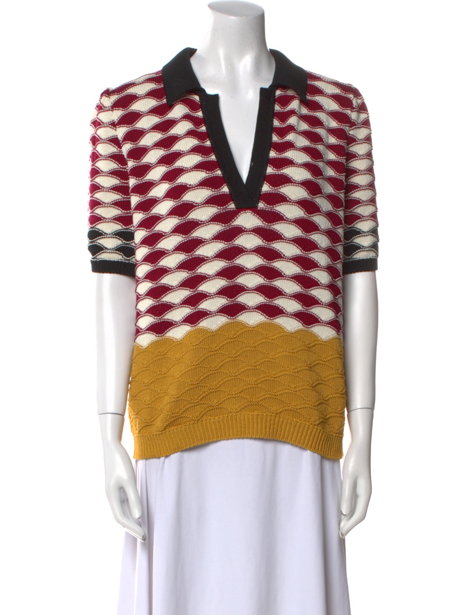 La DoubleJ Printed V-Neck Sweater w/ Tags