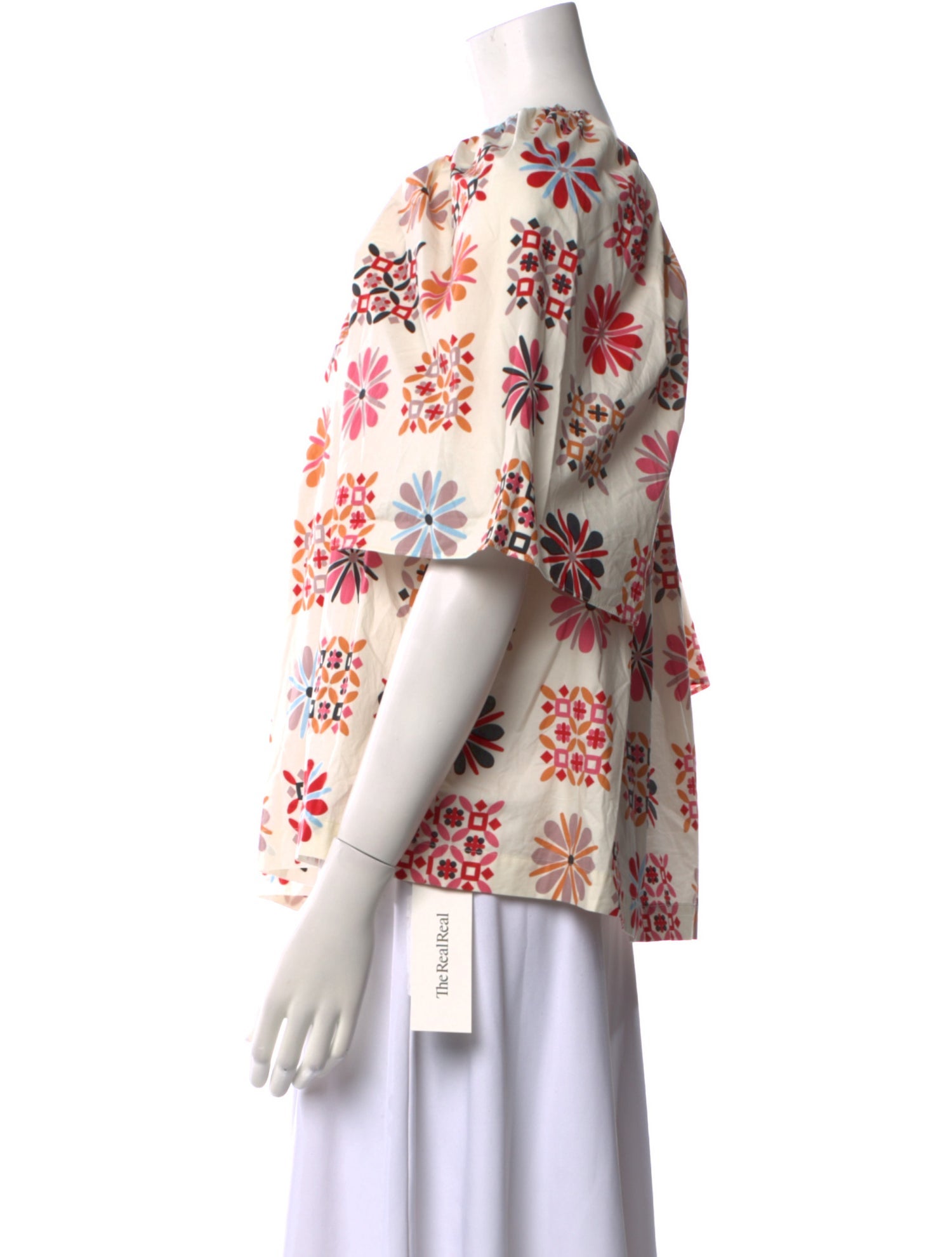 La DoubleJ Floral Print Square Neckline Blouse