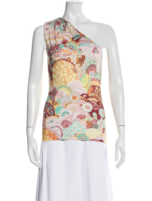 La DoubleJ Floral Print One-Shoulder Top