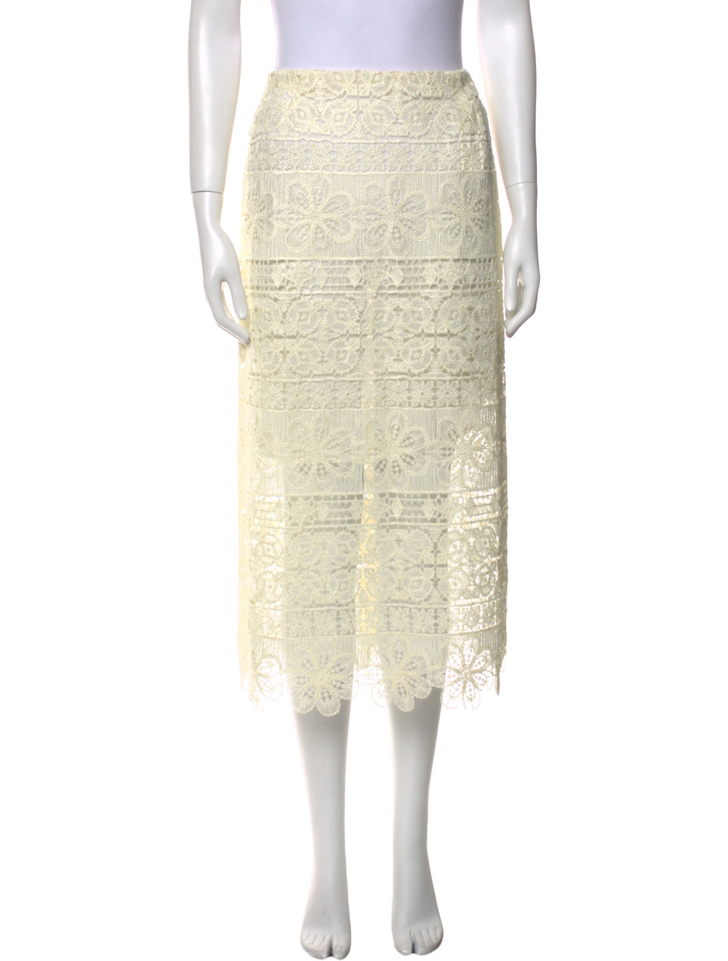 La DoubleJ Lace Pattern Midi Length Skirt w/ Tags