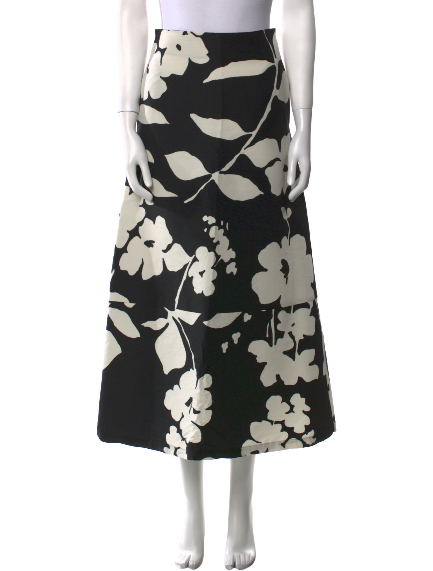 La DoubleJ Floral Print Midi Length Skirt