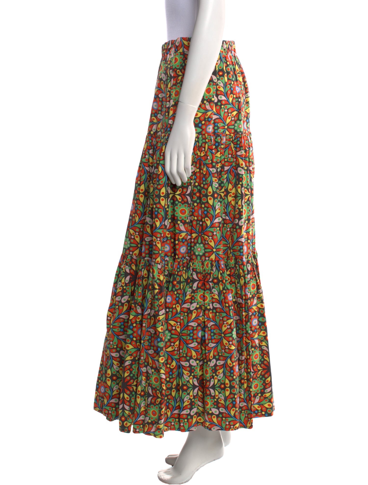 La DoubleJ Floral Print Midi Length Skirt