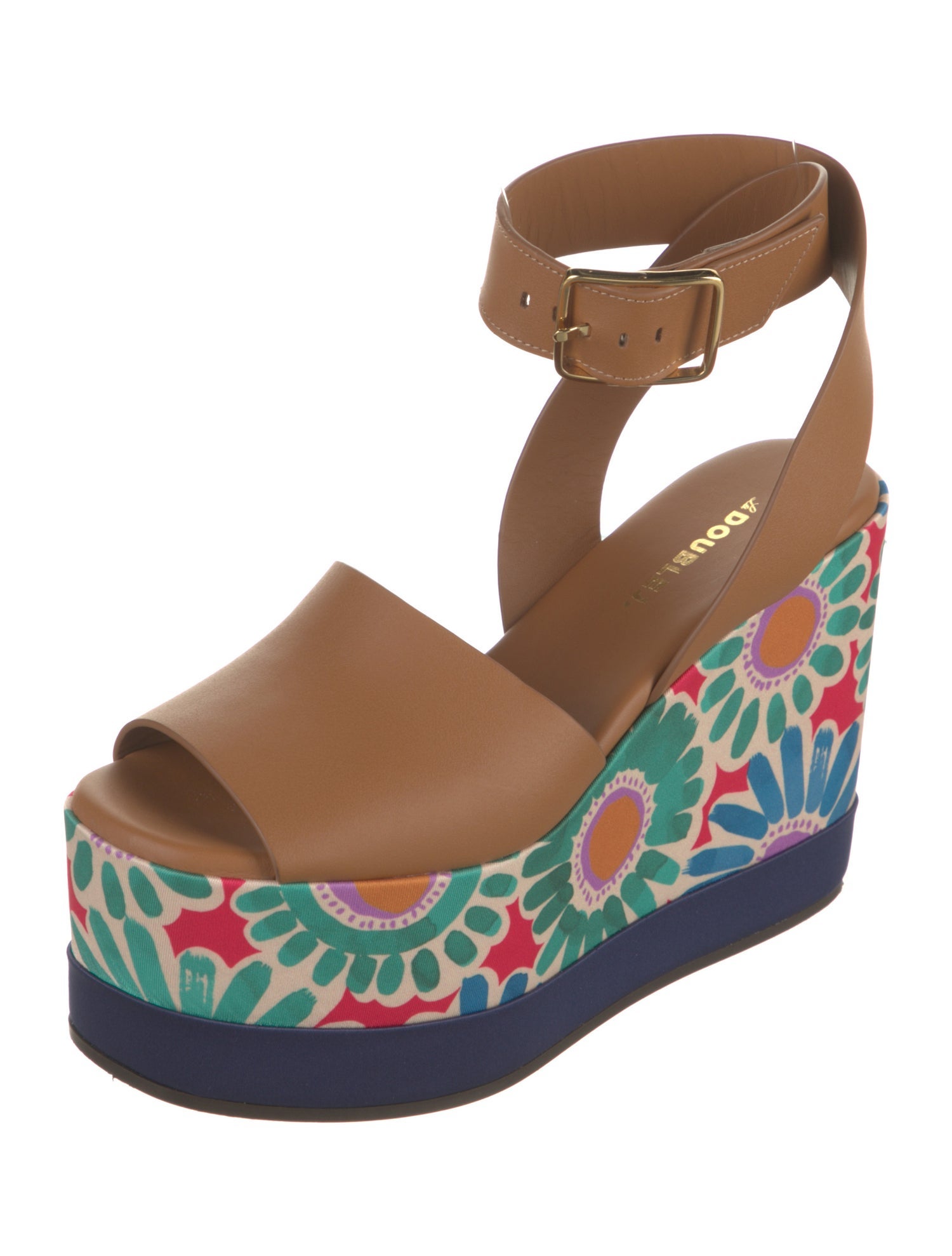 La DoubleJ Leather Printed Sandals