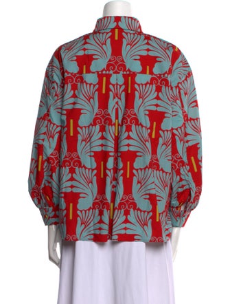La DoubleJ Printed Long Sleeve Button-Up Top