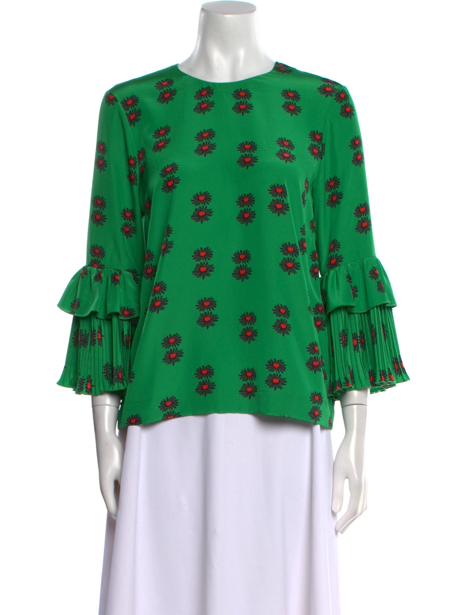 La DoubleJ Floral Print Crew Neck Blouse