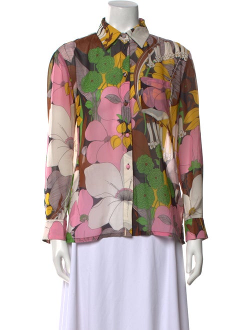 La DoubleJ Floral Print Long Sleeve Button-Up Top