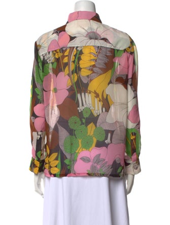 La DoubleJ Floral Print Long Sleeve Button-Up Top