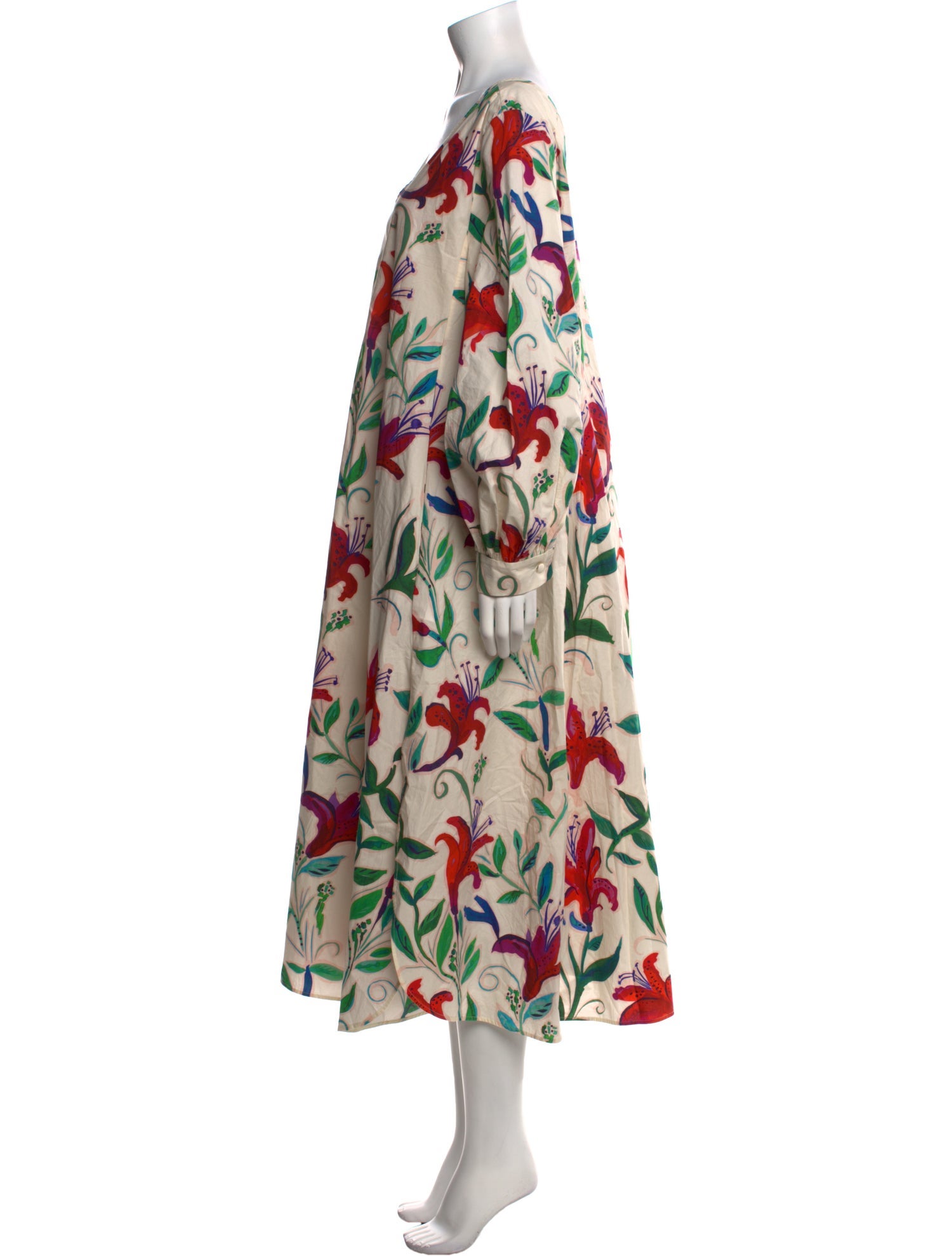La DoubleJ Floral Print Midi Length Dress