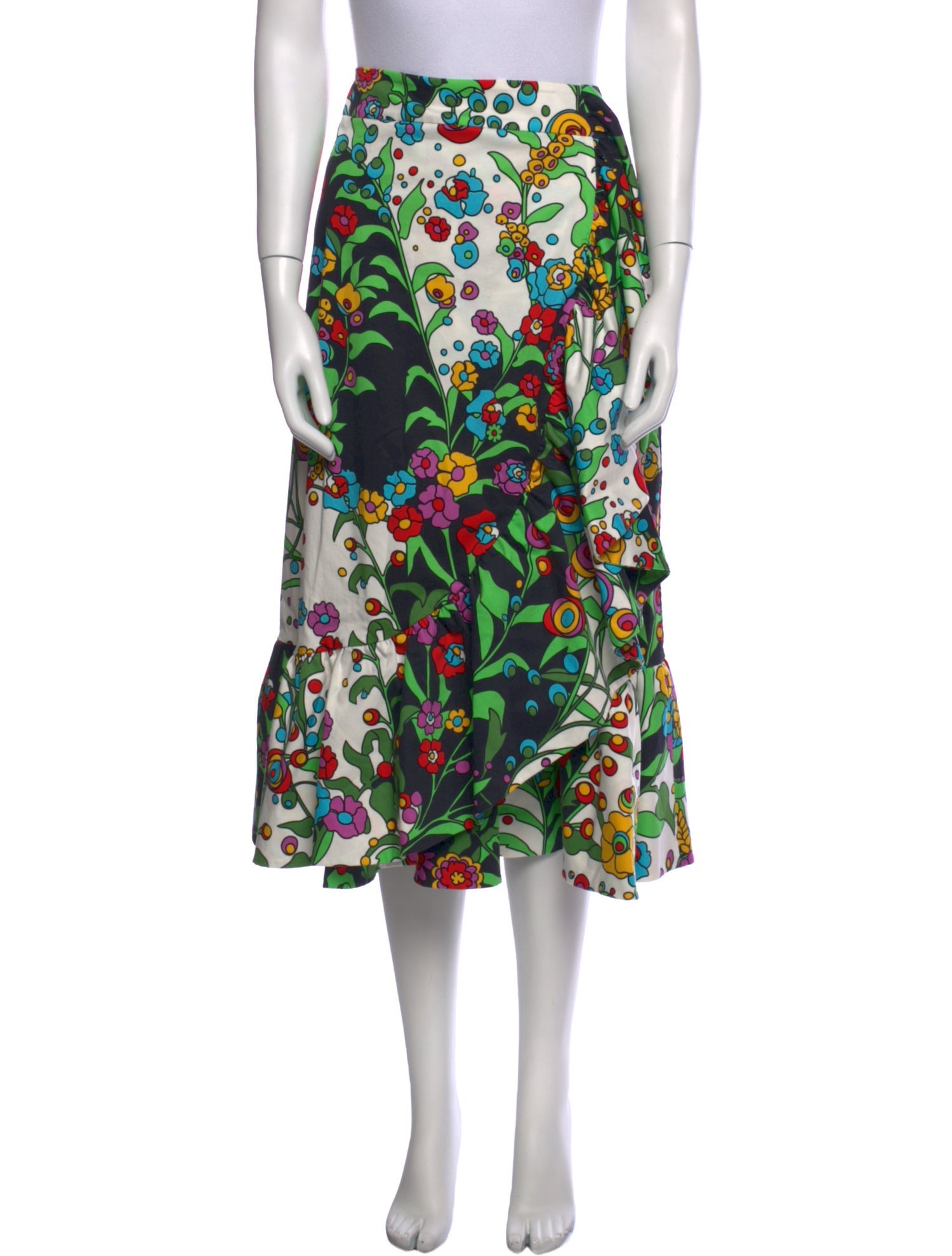 La DoubleJ Floral Print Midi Length Skirt