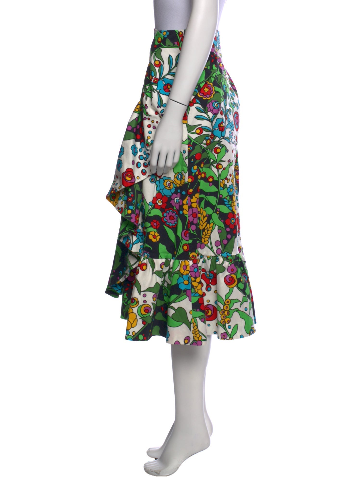 La DoubleJ Floral Print Midi Length Skirt