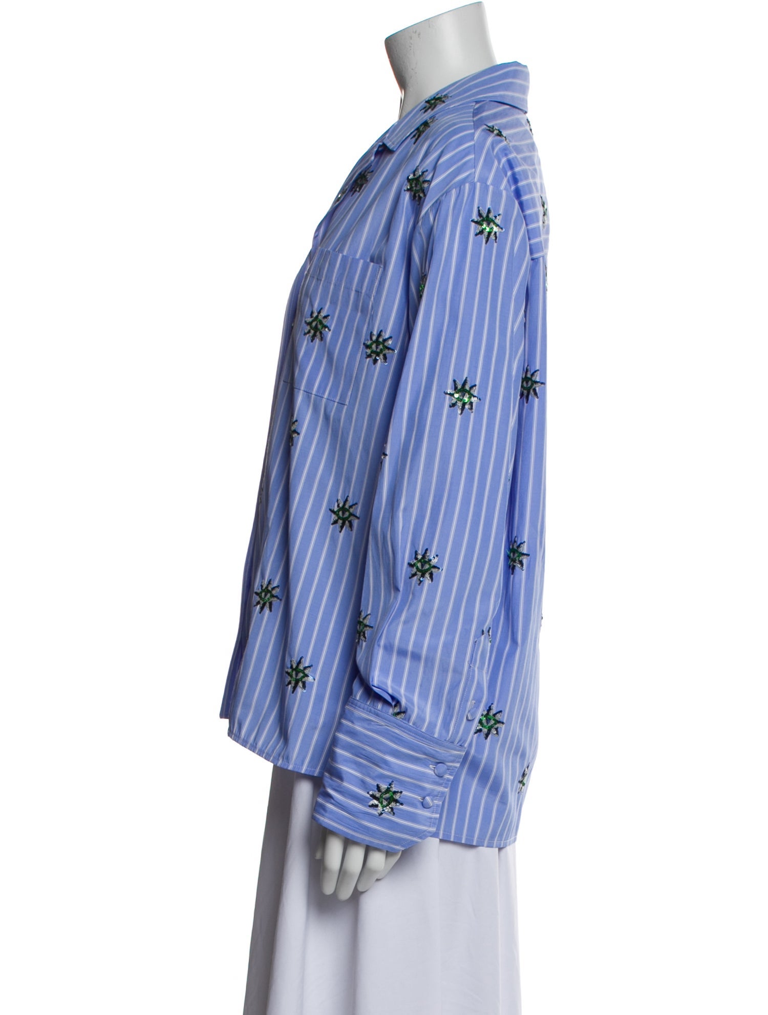 La DoubleJ Striped Long Sleeve Button-Up Top