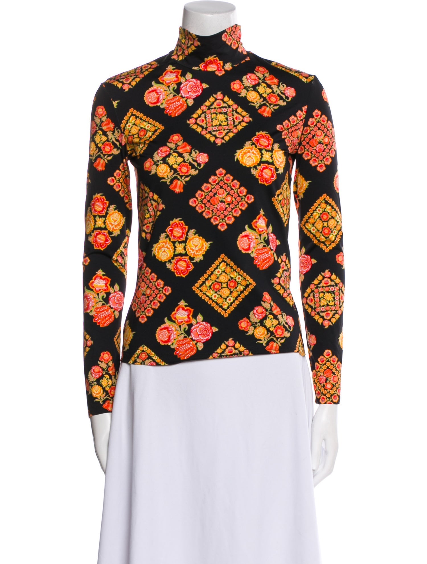 La DoubleJ Printed Mock Neck Top