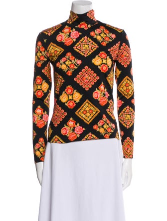 La DoubleJ Printed Mock Neck Top