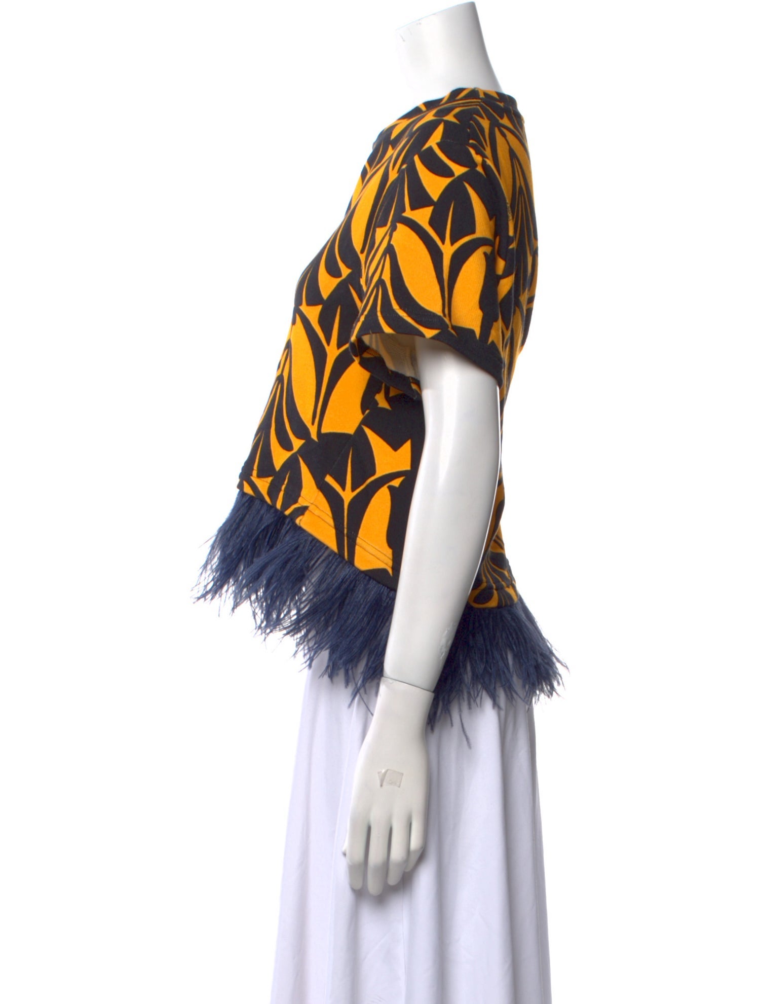 La DoubleJ Printed Bateau Neckline Crop Top w/ Tags