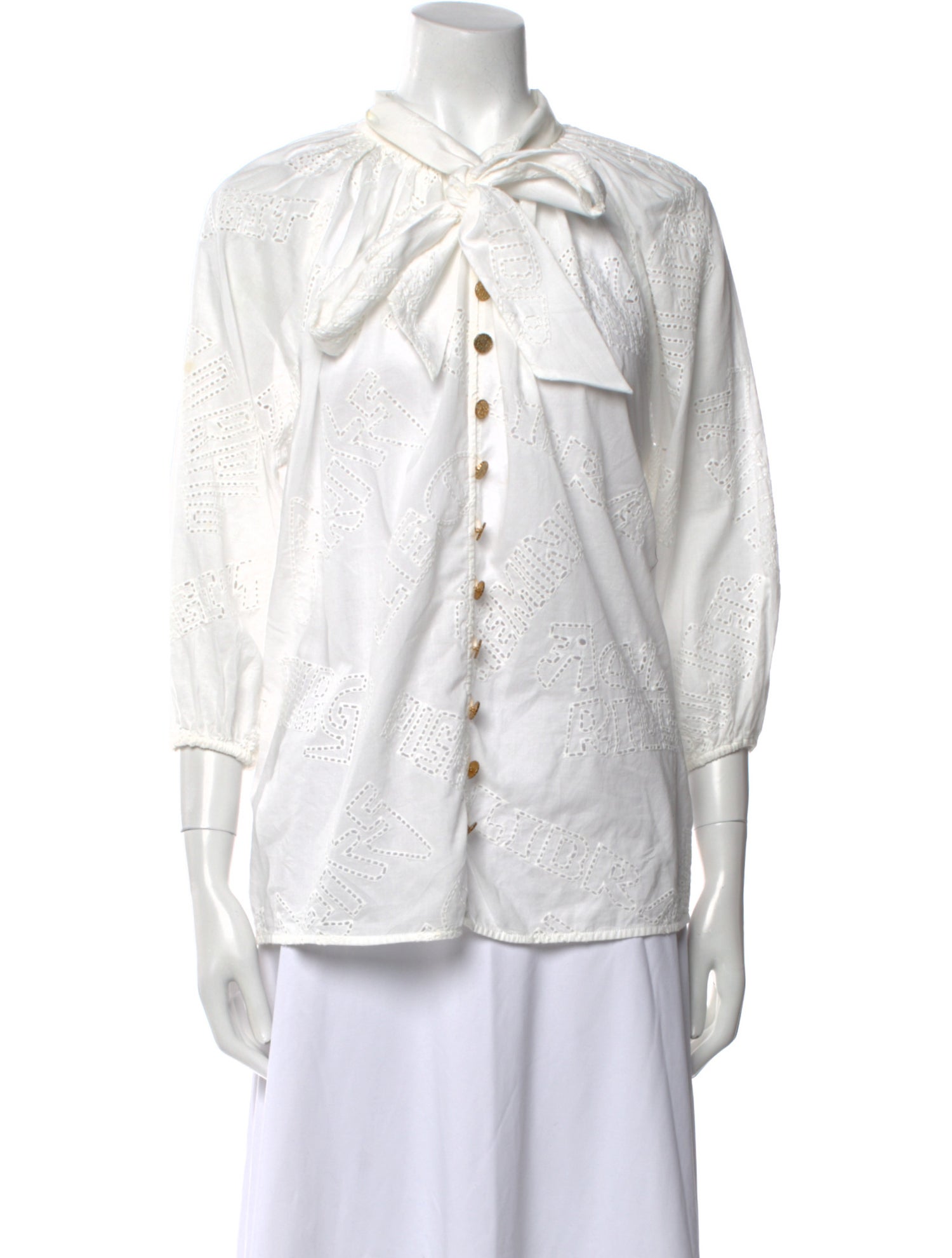 Zimmermann Three-Quarter Sleeve Button-Up Top