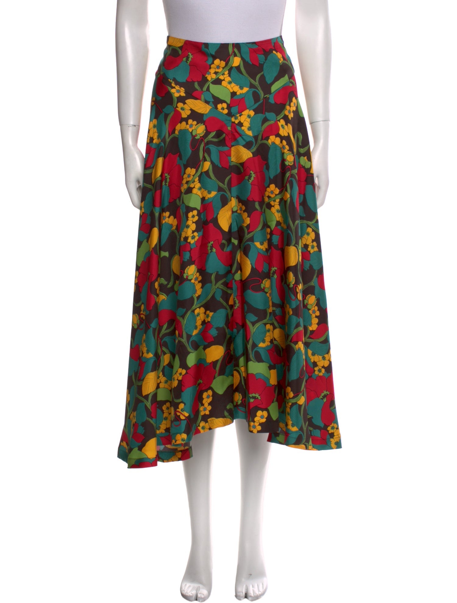 La DoubleJ Silk Midi Length Skirt