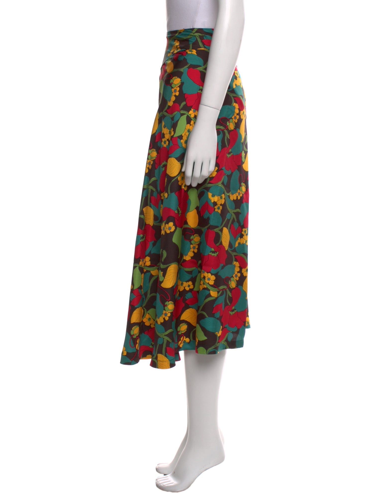 La DoubleJ Silk Midi Length Skirt