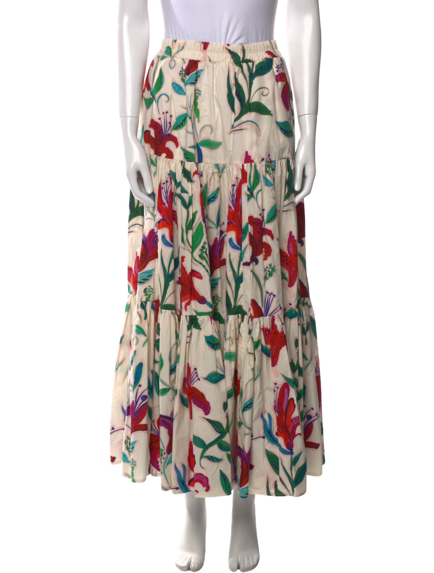 La DoubleJ Printed Midi Length Skirt