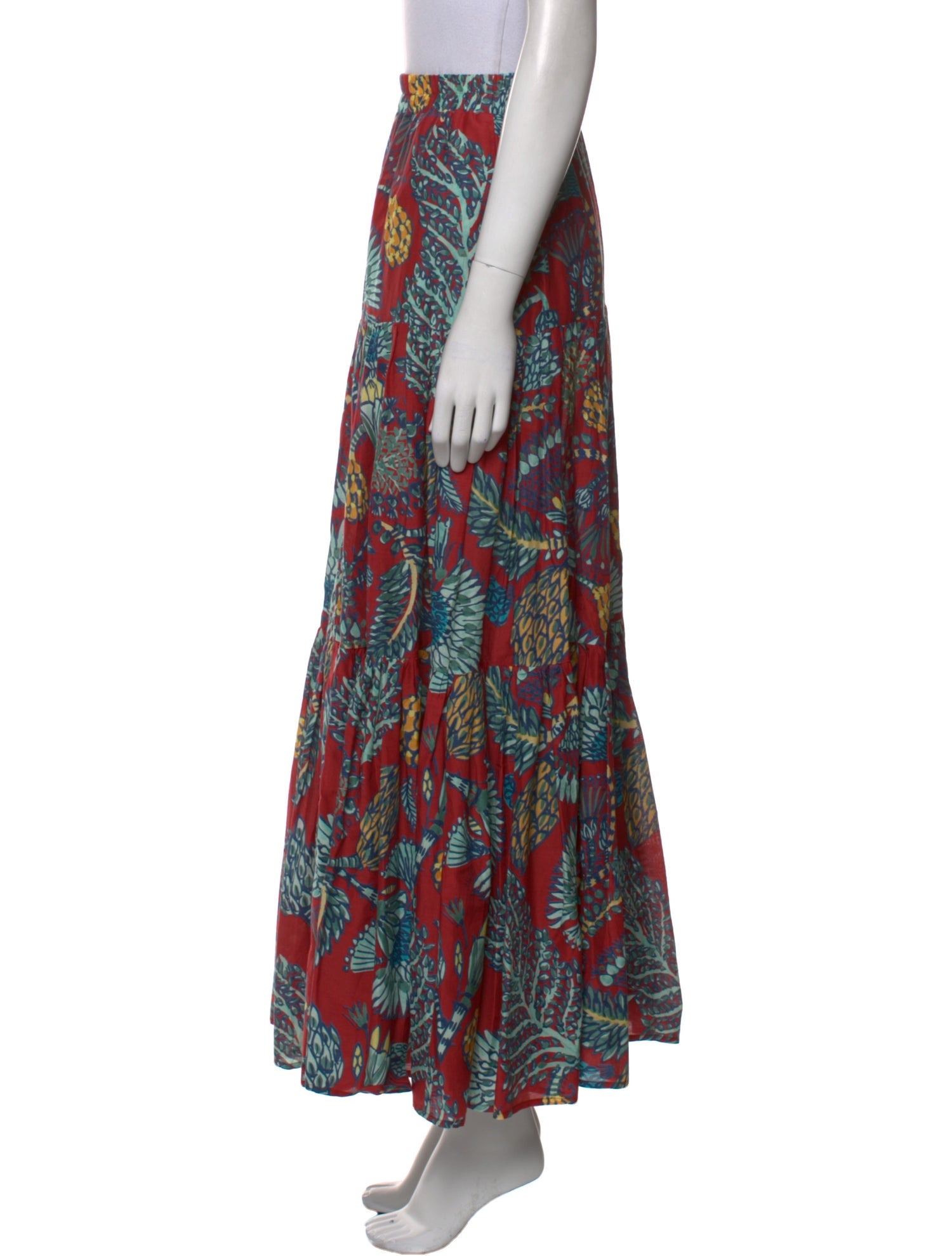La DoubleJ Floral Print Midi Length Skirt