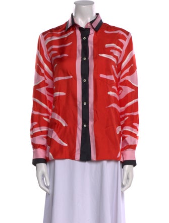La DoubleJ Silk Printed Button-Up Top